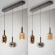 Pendule, Lustre suspendate - Lustra cu 3 pendule LED, inaltime reglabila, sticla, multicolor, IRIDES