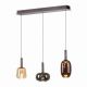 Lustra cu 3 pendule LED, inaltime reglabila, sticla, multicolor, IRIDES