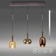 Pendule, Lustre suspendate - Lustra cu 3 pendule LED, inaltime reglabila, sticla, multicolor, IRIDES