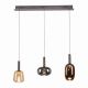 Pendule, Lustre suspendate - Lustra cu 3 pendule LED, inaltime reglabila, sticla, multicolor, IRIDES