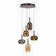 Lustra cu 5 pendule LED, inaltime reglabila, sticla, multicolor, IRIDES