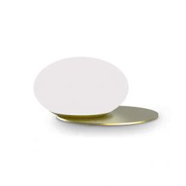 Veioza, Lampa de masa design modern, Ninfea ap2, alama satinata