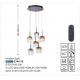 Pendule, Lustre suspendate - Lustra LED Smart cu telecomanda, CCT, 6 pendule, sticla, multicolor, Q-KON