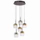 Lustra LED Smart cu telecomanda, CCT, 6 pendule, sticla, multicolor, Q-KON