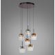 Pendule, Lustre suspendate - Lustra LED Smart cu telecomanda, CCT, 6 pendule, sticla, multicolor, Q-KON