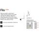 Lampadare - Lampa LED suspendata, tip lampadar, 2700K, alb, Filo pt
