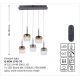 Pendule, Lustre suspendate - Lustra LED Smart cu telecomanda, CCT, 5 pendule, sticla, multicolor, Q-KON