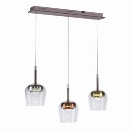 Pendule, Lustre suspendate - Lustra LED Smart cu telecomanda, CCT, 3 pendule, sticla, multicolor, Q-KON