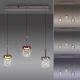 Pendule, Lustre suspendate - Lustra LED Smart cu telecomanda, CCT, 3 pendule, sticla, multicolor, Q-KON