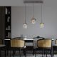 Pendule, Lustre suspendate - Lustra LED Smart cu telecomanda, CCT, 3 pendule, sticla, multicolor, Q-KON