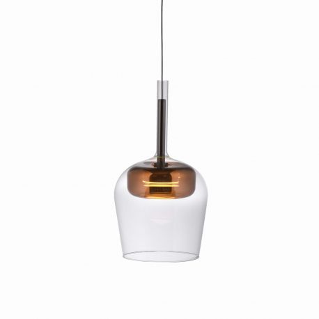 Pendule, Lustre suspendate - Pendul LED Smart cu Telecomanda, CCT, Sticla, Cupru, Q-KON
