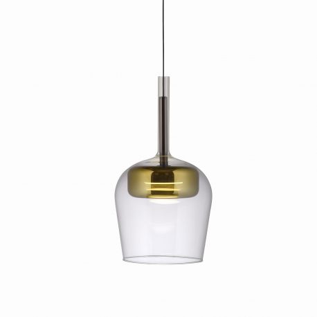 Pendule, Lustre suspendate - Pendul LED Smart cu Telecomanda, CCT, Sticla, Auriu, Q-KON