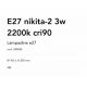 Becuri E27 - Bec LED Decorativ, E27 Nikita-2 3w 2200K cri90, Alb