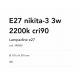 Becuri E27 - Bec LED Decorativ, E27 Nikita-3 3w 2200K cri90, Alb