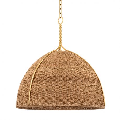 Pendule, Lustre suspendate - Lustra Suspendata din Franghie Lampakanai, Design Lux, auriu, Woodlawn
