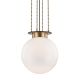 Lustra cu inaltime reglabila, Sticla Alba, Design LUX, Gunther 43cm