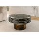 Masute Living - Masuta de cafea rotunda, Mozaic incrustat, Alb-Negru, HARMONY NATURE 60cm