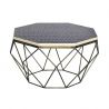Masuta de cafea rotunda, Mozaic incrustat, Alb-Negru, DIAMOND BONE INLAY 70cm