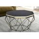Masute Living - Masuta de cafea rotunda, Mozaic incrustat, Alb-Negru, DIAMOND BONE INLAY 70cm