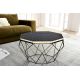 Masute Living - Masuta de cafea rotunda, Mozaic incrustat, Alb-Negru, DIAMOND BONE INLAY 70cm
