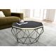 Masute Living - Masuta de cafea rotunda, Mozaic incrustat, Alb-Negru, DIAMOND BONE INLAY 70cm