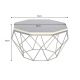 Masute Living - Masuta de cafea rotunda, Mozaic incrustat, Alb-Negru, DIAMOND BONE INLAY 70cm