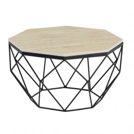 Masute Living - Masuta de cafea rotunda, Travertin, Bej, DIAMOND 70cm