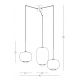 Pendule, Lustre suspendate - Lustra cu 3 Pendule, Sticla, Fumuriu, 3XG9 Pendant