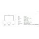 Pendule, Lustre suspendate - Lustra cu 3 Pendule, Sticla, Fumuriu, 3XG9 Pendant LINE