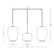 Pendule, Lustre suspendate - Lustra cu 3 Pendule, Sticla, Fumuriu, 3XG9 Pendant LINE