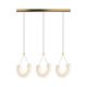 Lustra cu 3 Pendule LED, Aluminiu, Auriu, Deco Line