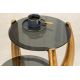 Masute Living - Masuta Laterala, Aluminiu, Auriu, Sticla, Negru, LEVELS 50cm