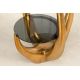 Masute Living - Masuta Laterala, Aluminiu, Auriu, Sticla, Negru, LEVELS 50cm