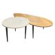 Set de 2 Masute de Cafea, Lemn, Marmura, ADLON