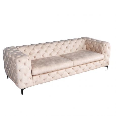 Canapele - Canapea design Chesterfield, Catifea, Champagner, MODERN BAROCK
