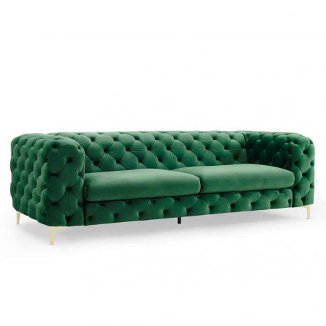 Canapele - Canapea design Chesterfield, Catifea, Verde Smarald, MODERN BAROCK