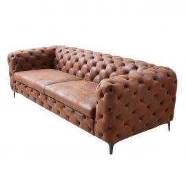 Canapele - Canapea design Chesterfield, Microfibra, Maro Antic, MODERN BAROCK