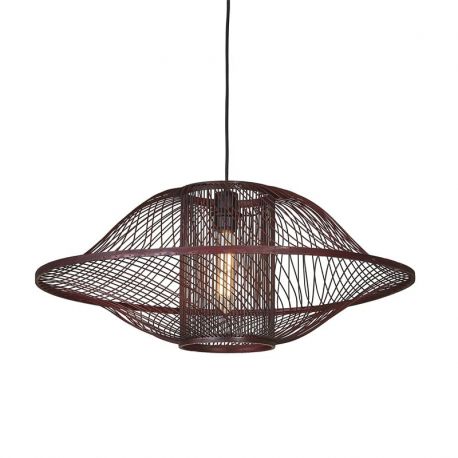 Pendule, Lustre suspendate - Lustra/Pendul Eco, Bambus, Maui visiniu, L