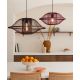 Pendule, Lustre suspendate - Lustra/Pendul Eco, Bambus, Maui visiniu, L