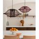 Pendule, Lustre suspendate - Lustra/Pendul Eco, Bambus, Maui visiniu, L