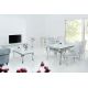 Mese dining - Masa Dining Eleganta, Sticla, Alb, Modern Barock 180cm