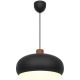 Lustra, Pendul Design Nordic Minimalist, Lemn, Metal, Aurelio negru