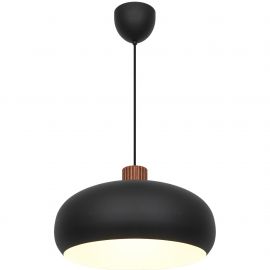 Pendule, Lustre suspendate - Lustra, Pendul Design Nordic Minimalist, Lemn, Metal, Aurelio negru