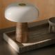 Veioze - Veioza Design Nordic Minimalist, Marmura, Sticla, Glossy Mini bej