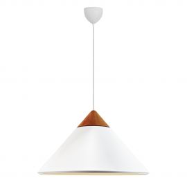Pendule, Lustre suspendate - Lustra, Pendul Design Nordic Minimalist, Lemn, Metal, Kinto alb