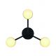 Lustre aplicate - Lustra Design Minimalist Stil Nordic Contina 3L negru