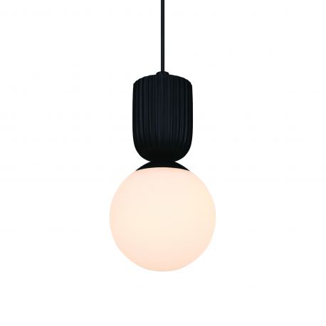 Pendule, Lustre suspendate - Pendul cu Forma Organic din Ceramica si Sticla, Sadie negru