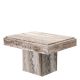 Masute Living - Masuta Laterala Design LUX, Travertin, Silver, Sartoria, 65x50cm
