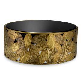 Masute Living - Masuta de Cafea Design LUX, Alama, Sticla, Negru, Botanico