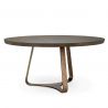 Masa Rotunda LUX din Aluminiu, Furnir de Stejar, Cambronne 152cm